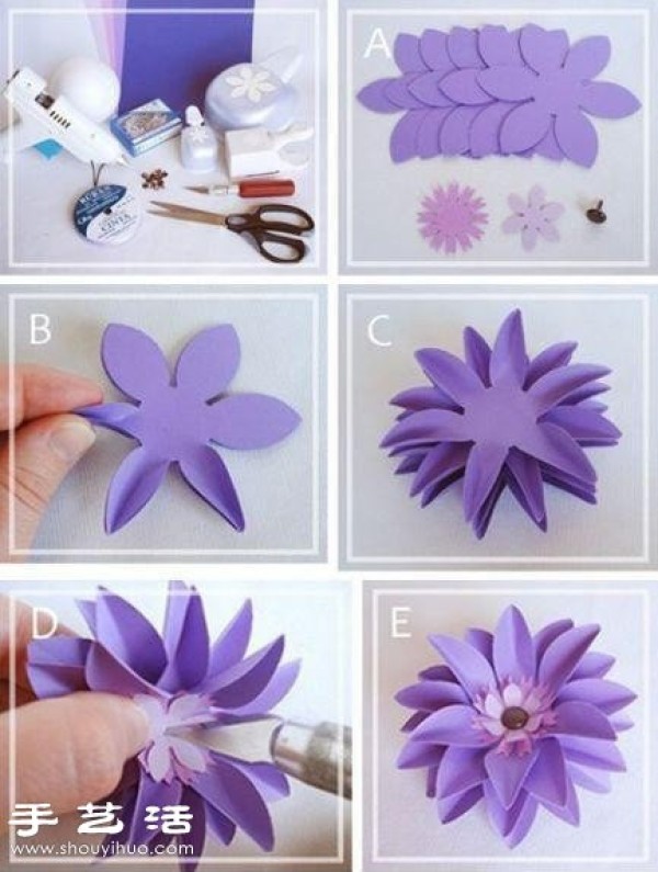 Card paper makes beautiful three-dimensional paper flowers for handmade flower packaging decoration