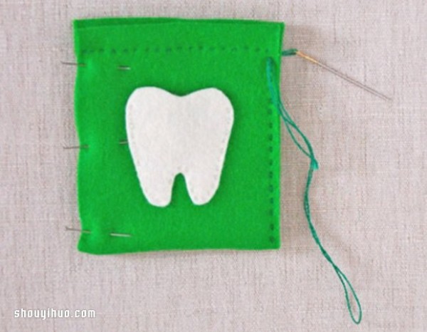 Homemade love tooth collection bag, cute tooth storage bag handmade