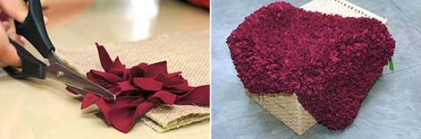 Tutorial on DIY hand-made floor mats and carpets using old clothes and linen