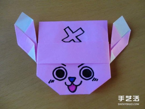 Illustrated folding method of handmade Chopper, origami tutorial of One Piece Chopper