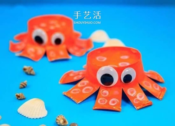 How to make paper cup octopus in a simple way, how to make small octopus in kindergarten