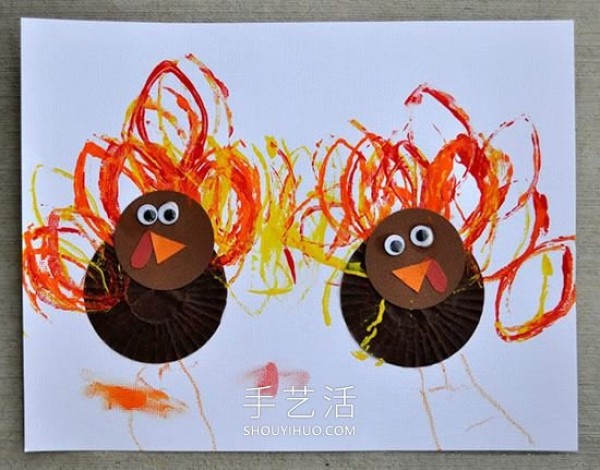 Tutorial on how to make turkey cards by hand in kindergarten