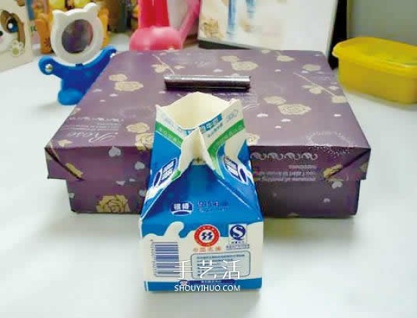 Milk carton handmade storage box simple milk carton waste recycling