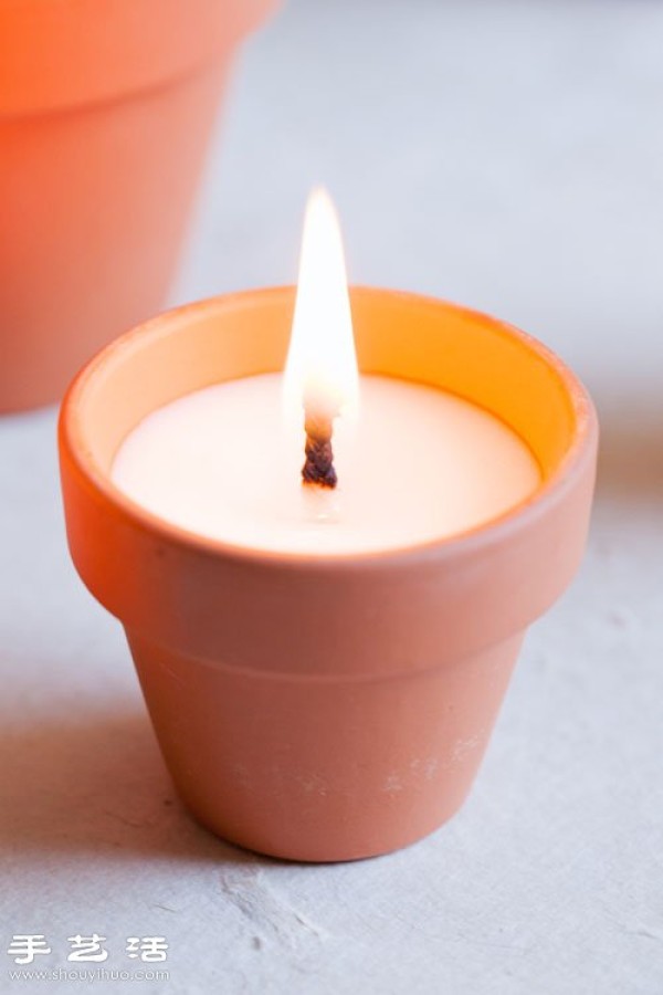 Creative handmade mini potted candles/candle holders