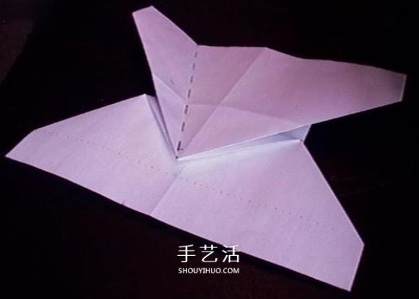 A detailed illustration of how to fold an Avengers paper plane or an origami fighter plane