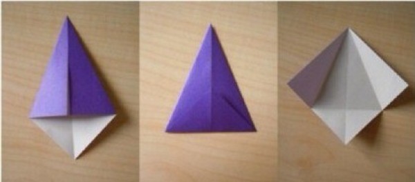 How to make origami three-dimensional stars, illustrations of folding three-dimensional stars by hand