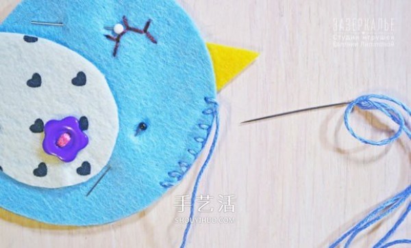 Non-woven bird bird refrigerator magnet DIY handmade fabric bird refrigerator magnet production