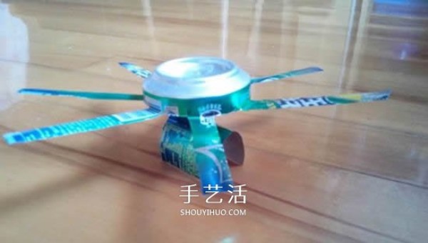 Helicopter model made from cans, handmade helicopter model made from cans