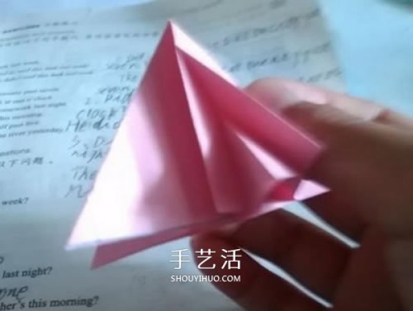 Morning glory origami tutorial with step-by-step instructions on how to fold morning glory