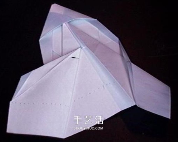 A detailed illustration of how to fold an Avengers paper plane or an origami fighter plane