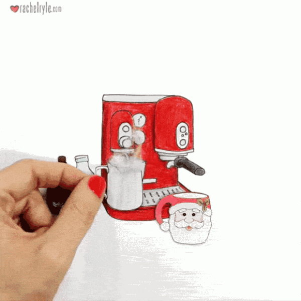 Self-made illustrations and collage hand-drawn animation teach you how to make the perfect latte