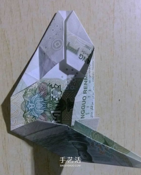 One-yuan banknote origami six-pointed star complex banknote six-pointed star folding method