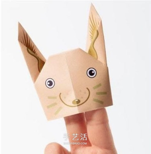 How to Origami Rabbit Hand Puppet Simple Illustration of Folding Rabbit Hand Puppet