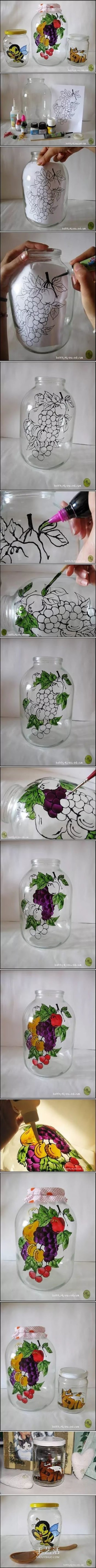 Creative handmade pictures of painted wine bottles, acrylic hand-painted glass bottles DIY