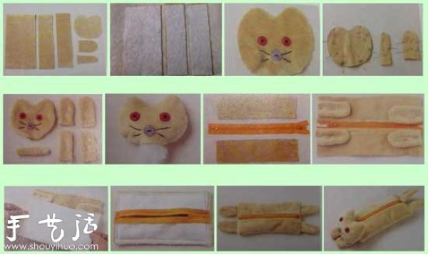 Cute handmade cat pencil case