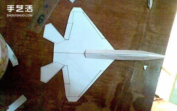 F-22 fighter origami illustration hand-made F22 fighter model tutorial