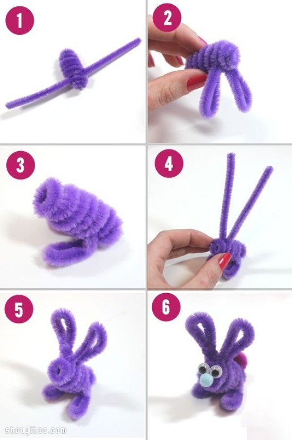 Elastic Band Simple DIY Handmade Rabbit Toy Illustrated Tutorial