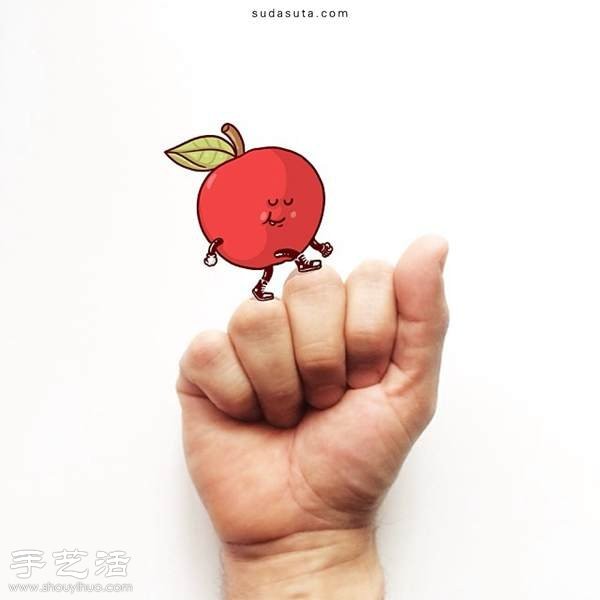 Hand-painting + gestures create hilarious illustration sketches