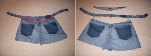 Tutorial on making a DIY apron out of old jeans waste