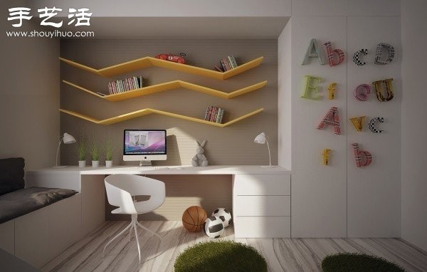 Large space childrens room decoration design renderings