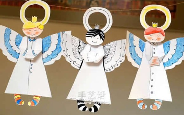 Cute Angel Ornament Paper-cutting Method for Kindergarten Angel Handmade