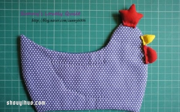 Illustrated tutorial on how to make a non-woven rooster storage basket