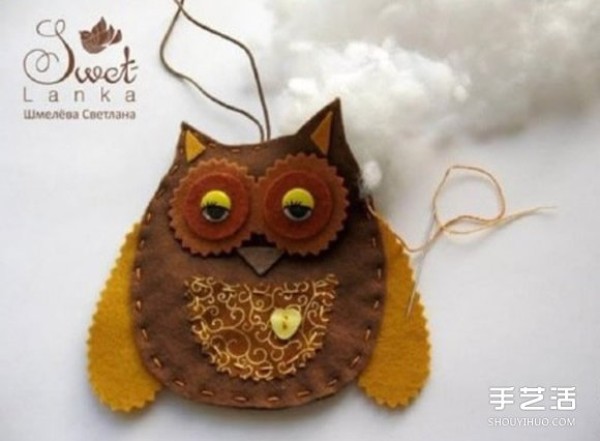 Non-woven Owl Pendant DIY Owl Ornament Fabric Making Tutorial