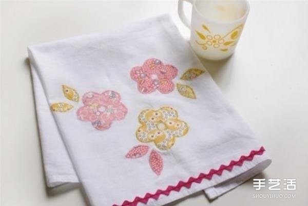 How to make fabric appliqué napkins with flower pattern napkins tutorial