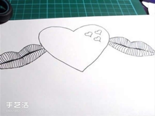 Homemade three-dimensional Valentines Day greeting card illustration Chinese Valentines Day greeting card DIY