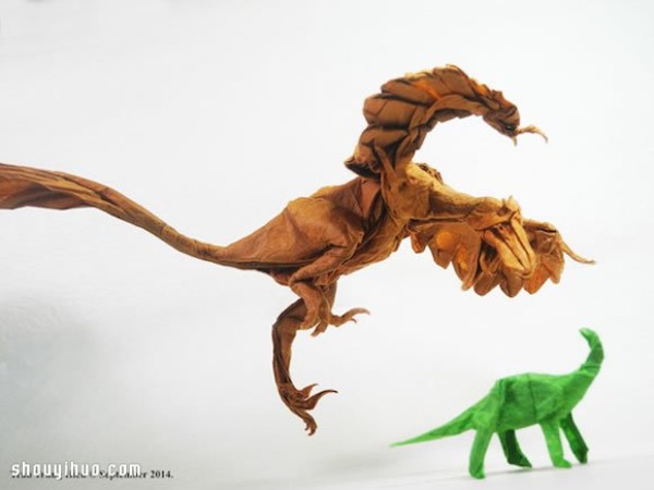 Origami dinosaur works by Vietnamese origami artist Adam Tram