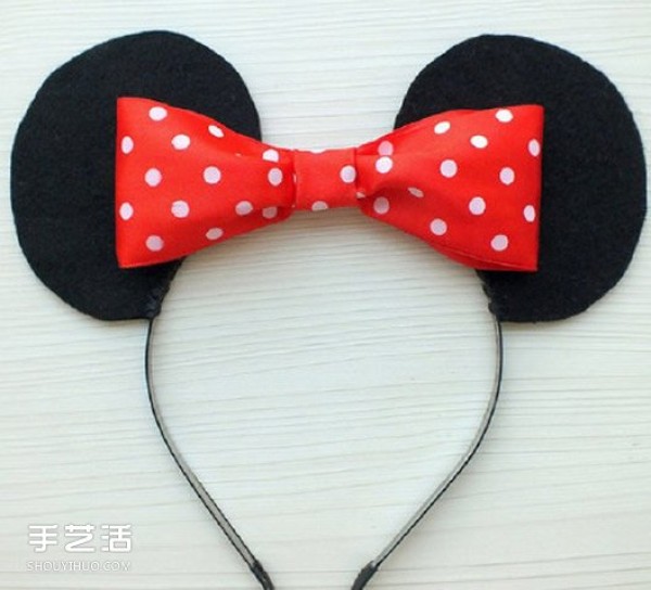 Mickey Mouse headband making tutorial, handmade DIY Mickey Mouse ear headband