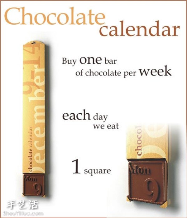 Calendar made of chocolate