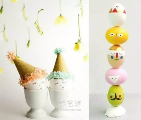 A collection of cute pictures of eggshells and creative eggshell handmade works