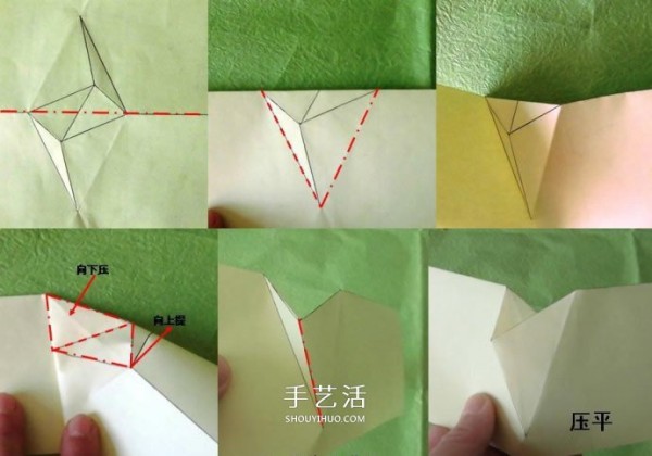 How to fold a wine glass rose and illustrate the process of handmade origami wine glass roses