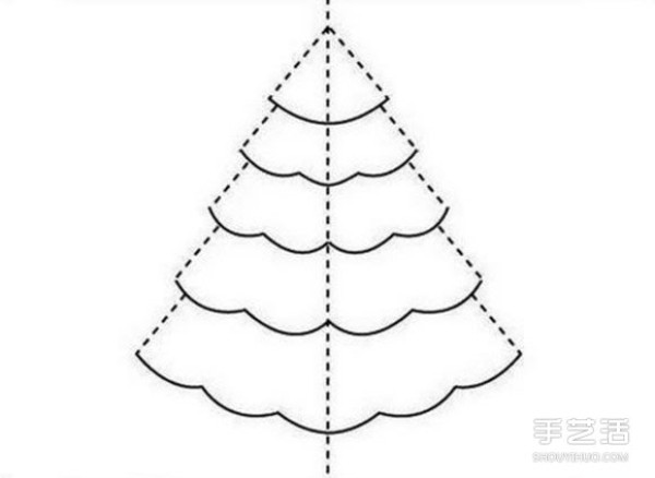 Detailed illustrated steps for making a three-dimensional Christmas tree greeting card