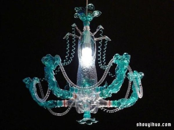 Waste plastic bottles replace glass, recycle and reuse DIY crystal chandelier