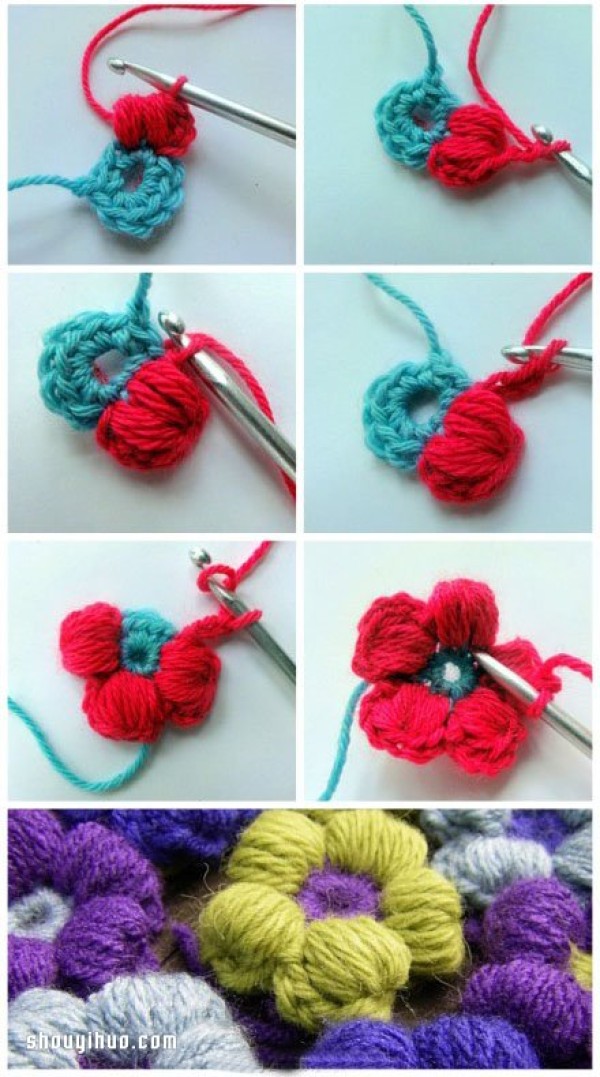 Illustrated tutorial for making beautiful handmade flowers crochet