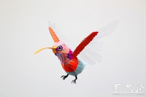 Paper art works: beautiful birds