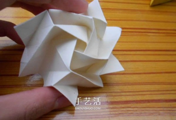 Origami Fukuyama Rose Illustration of Fukuyama Rose Folding Steps