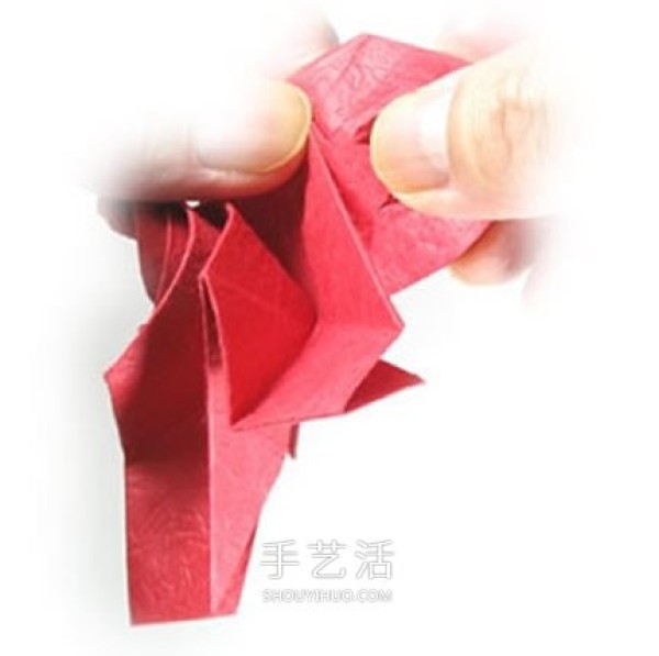 How to fold a five-petal rose and illustrate the steps for origami a five-petal rose