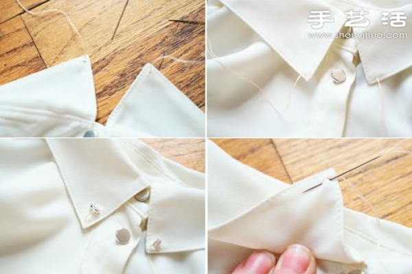 Old shirts are transformed into handmade DIY crystal pleated shirts