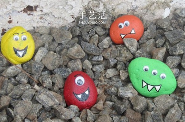 Halloween monster stone painting tutorial