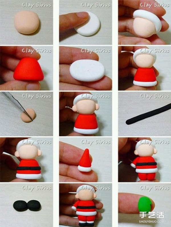 Clay Santa and Reindeer tutorial with super-detailed step-by-step illustrations