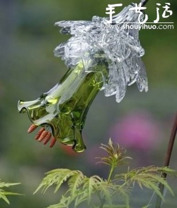 Beautiful glass flowers made from old glassware