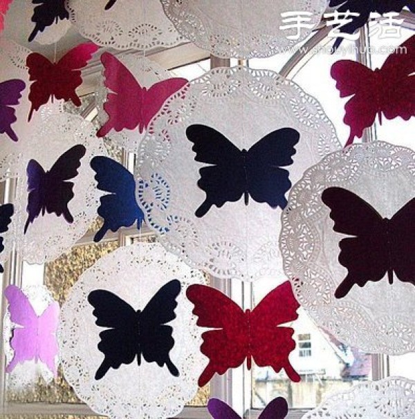 Felt cloth DIY to make butterfly-shaped home hanging ornaments