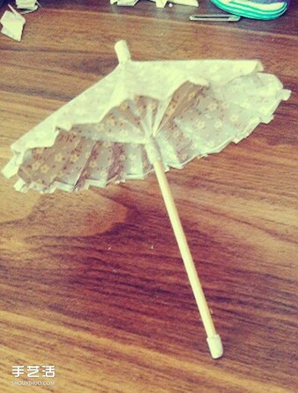 DIY oil-paper umbrella making tutorial, folding illustration of mini oil-paper umbrella