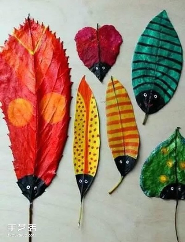 A collection of childrens leaf stickers, pictures of autumn leaves collage