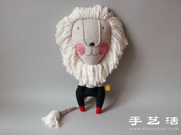 Cute handmade cloth lion doll