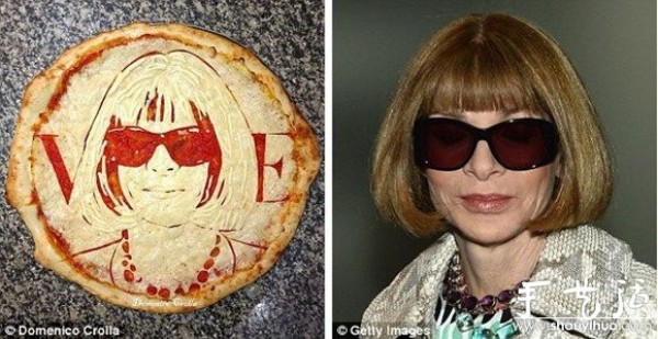 Celebrity portrait ideas on pizza