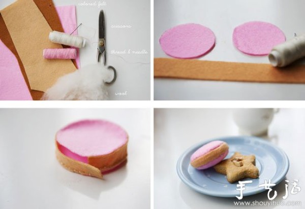 Tutorial on making macarons from wool felt